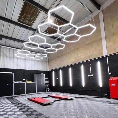 168W RA95 Hexagon LED 5 felter komplet sæt - Inkl. strømtilslutning