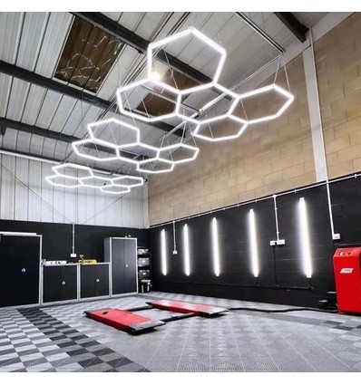 168W RA95 Hexagon LED 5 felter komplet sæt - Inkl. strømtilslutning