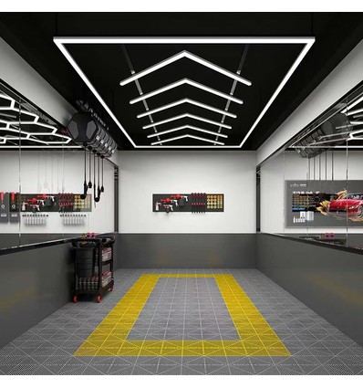 384W RA95 Lysgitter LED + ramme komplet sæt (Hexagon) - Inkl. strømtilslutning