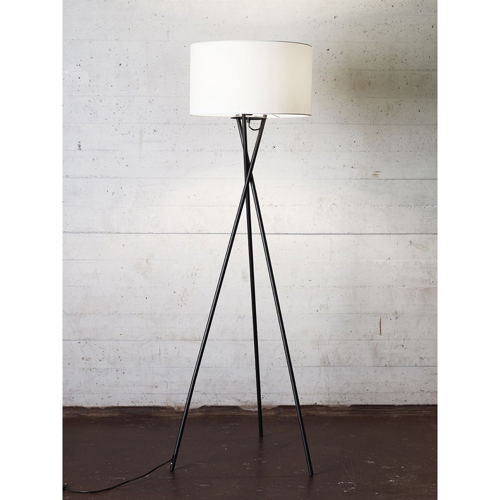 Uptown Gulvlampe E27 i Sort Med Hvid Lampeskærm - Nielsen Light