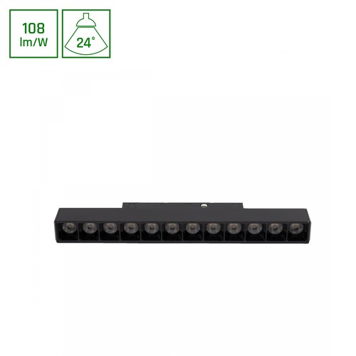 SHIFT Basic Lineær Armatur 12W - Gitter S, 220mm, 4000K, Sort