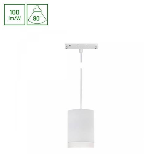 System Shift Basic - Hangit armatur nedhængt 55x95mm (1100mm wire), 7W, 4000K, hvid