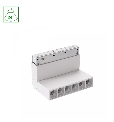 6W SHIFT Basic Grid XS Justerbar Lineær Armatur - 11cm, 2700K, Hvid