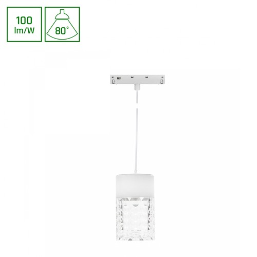 System Shift Basic - Hangit Krystal Luminaire, nedhængt, 55x110mm (1100mm wire), 7W, 4000K, hvid