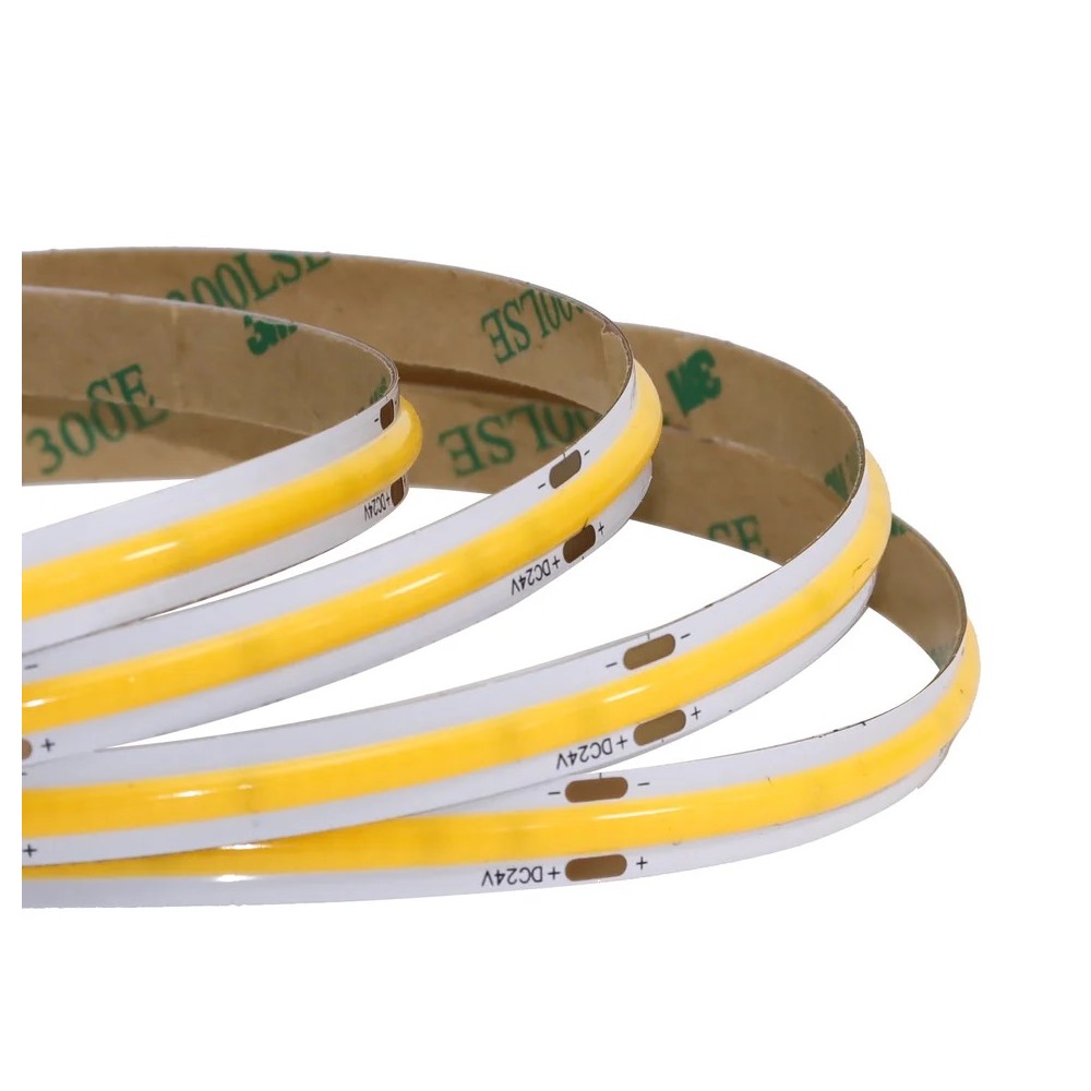 12W/m COB-LED strip - 10m, IP20, 480 LED pr. meter, 24V, COB LED, RA95 - Dæmpbar : Dæmpbar, Kulør : Neutral