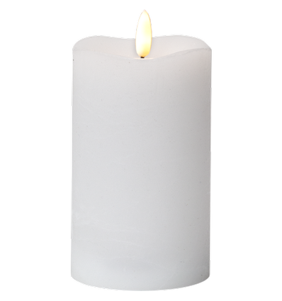Outlet: LED Flamme 3D Bloklys Med Timer H14 i Hvid - Star Trading