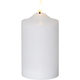 Outlet: LED Flamme 3D Bloklys Med Timer 15cm Høj - Hvid