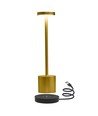Opladelig LED bordlampe med trådløs opladning - Guld, IP54 Inde/udendørs, touch dæmpbar