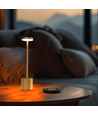 Opladelig LED bordlampe med trådløs opladning - Guld, IP54 Inde/udendørs, touch dæmpbar