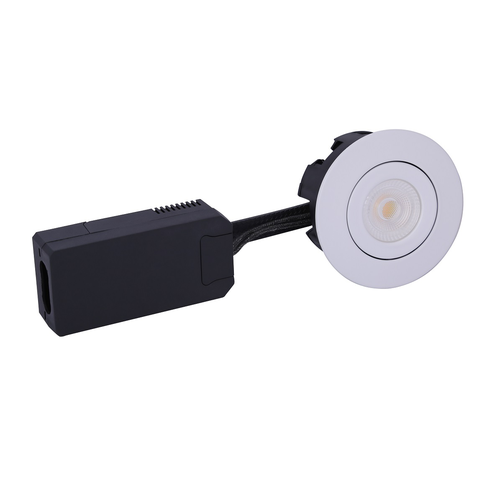 Outlet: SUNS 6,5W Lav profil indbygningsspot DimTone, RA95, Hvid