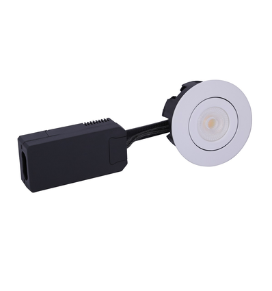 Outlet: SUNS 6,5W Lav profil indbygningsspot DimTone, RA95, Hvid