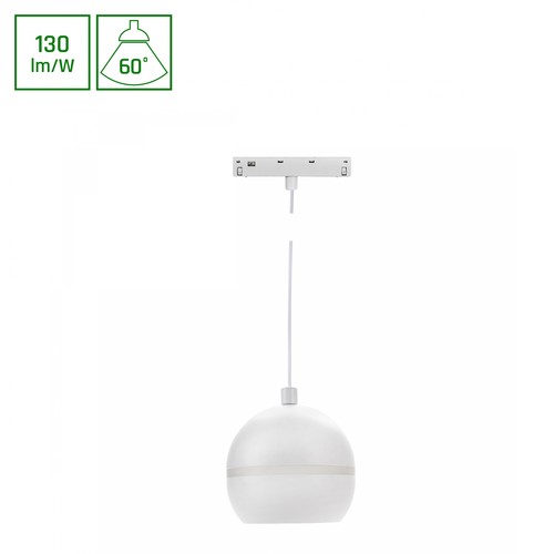 System Shift Basic - Globe P Ring Kugle Luminaire, nedhængt, 90mm, 10W, 4000K, hvid