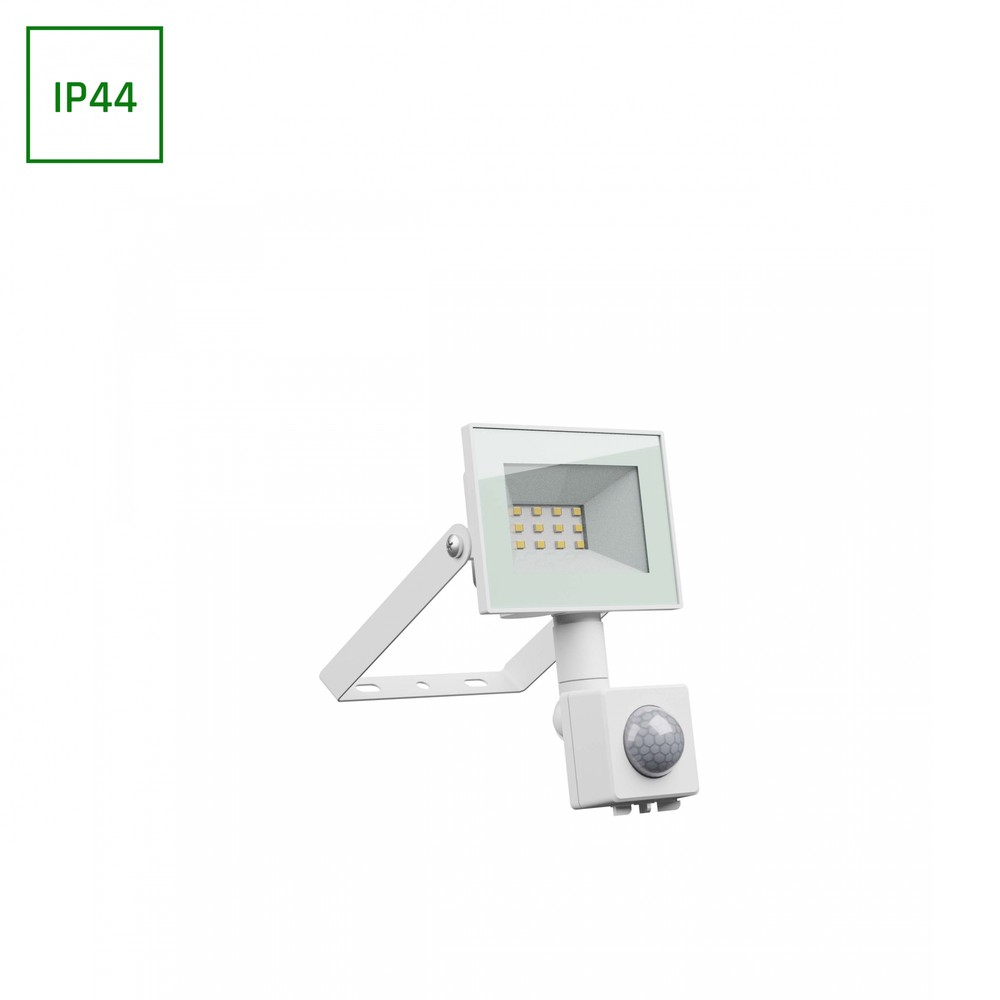 Noctis Lux 4 Projektør 10W - Neutral hvid, 230V, IP44, 94x150x53mm, Hvid, PIR sensor