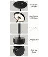Opladelig LED bordlampe - Sort, touch dæmpbar, CCT, IP20