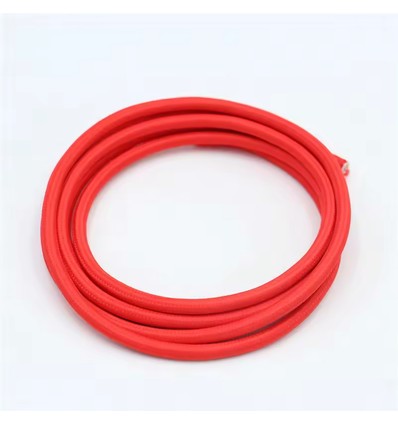 5m Stofledning 2x0.75 mm², tekstil - 230V, Rød