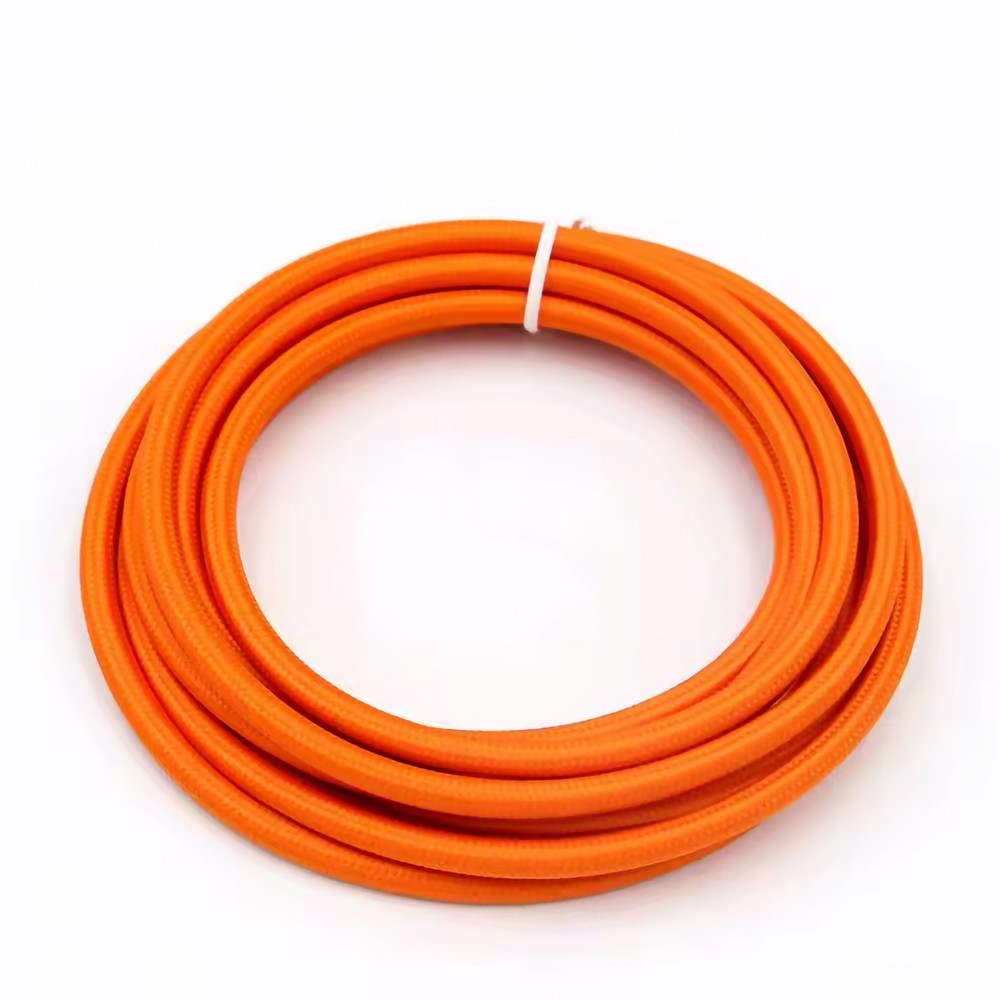 Stofledning 2x0.75 mm², tekstil - 5 meter, 230V, Orange