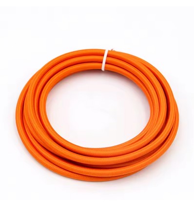 5m Stofledning 2x0.75 mm², tekstil - 230V, Neon Orange