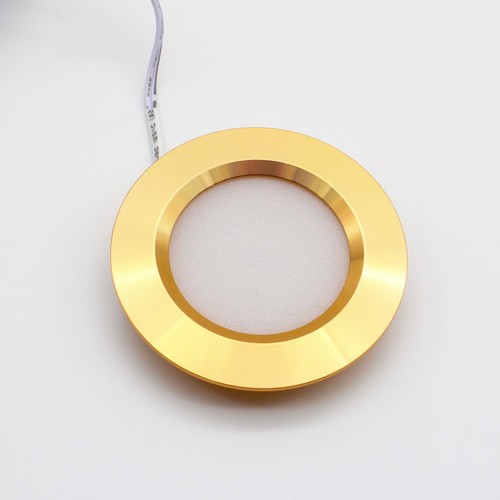 2,7W Ø6,8cm Reco68 møbelspot indbygning RA92 - 12V DC, Hul: Ø5,5 cm, Mål: Ø6,8 cm, Guld