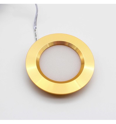 LEDlife Reco68 møbelspot indbygning RA92 - Hul: Ø5,5 cm, Mål: Ø6,8 cm, Guld, 2,7W, 12V DC
