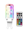 2 stk. G9 2W RGBW LED pærer - Inkl. RF fjernbetjening