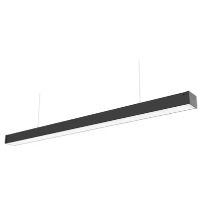 36W LED lysskinne, loftlampe til kontor - Sort, 120 lm/W, 120 cm, inkl. wireophæng