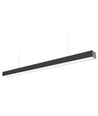 36W LED lysskinne - 120cm, 120 lm/W, Sort, loftlampe til kontor, inkl. wireophæng