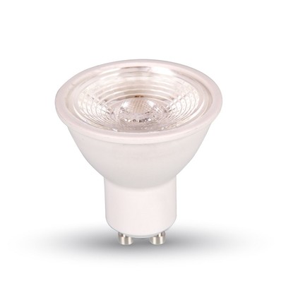 7W GU10 - LED plast spotlight, linse, 6000K, 38D, dæmpbar