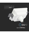 GU10 downlight til gipsloft indspartling - 12x12cm, undersænket