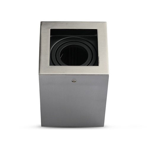 GU10 indbygningsspot, firkantet - Satin nikkel, aluminium, uden lyskilde