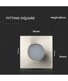 GU10 indbygningsspot, kvadratisk - Satin nikkel, IP54 vådrum, Hul: Ø7,5 cm, Mål: 8,4 x 8,4 cm