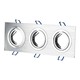 3xGU10 indbygningsspot, kvadratisk - Børstet aluminium, støbt aluminium, uden lyskilde