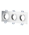 3xGU10 indbygningsspot, kvadratisk - Børstet aluminium, støbt aluminium, uden lyskilde