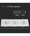 3 lampe GU10 firkantet hvid
