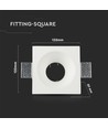 GU10 downlight til gipsloft indspartling - Ekskl. lyskilde og fatning, 12x12cm, firkantet, undersænket