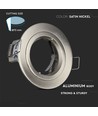 GU10 indbygningsspot - Satin nikkel, rund, aluminium, hul: Ø7,3 cm, mål: Ø8,1 cm