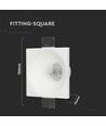 Firkantet hvid gips indbygningsspot - Til GU10, 121 x 121 mm, IP20 indendørs, kan males