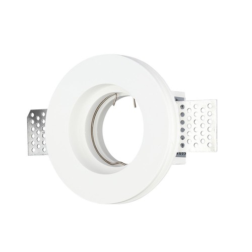 Downlight til indspartling i gips - Gypsum, rund, Ø10cm, hulmål Ø10,3cm, hvid