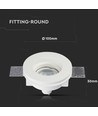 Downlight til indspartling i gips - Gypsum, rund, Ø10cm, hulmål Ø10,3cm, hvid