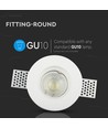 Downlight til indspartling i gips - Gypsum, rund, Ø10cm, hulmål Ø10,3cm, hvid