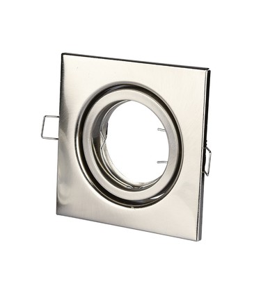 GU10 indbygningsspot - Satin nikkel, kvadratisk, hul: Ø7,4 cm, Ferrum