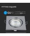 GU10/MR16 Firkantet downlight - Uden lyskilde, IP20, Hul: 7,4x7,4 cm, Mål: 9,9x9,9cm