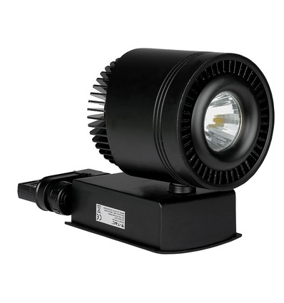 45W LED skinnespot, RA95 - 25 grader, sort, COB LED