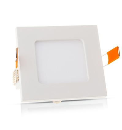 6W 12x12cm LED indbygningspanel - Hul: 11x11 cm, Mål: 12x12 cm