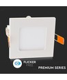 6W 12x12cm LED indbygningspanel - Hul: 11x11 cm, Mål: 12x12 cm