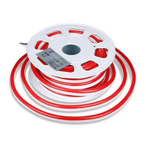 8W/m Neon Flex 24V - Rød, 10m/rulle