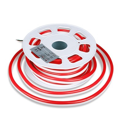 8W/m Neon Flex 24V - Rød, 10m/rulle