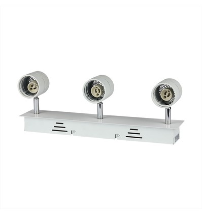 3xGU10 Skinne Lampe - Hvid