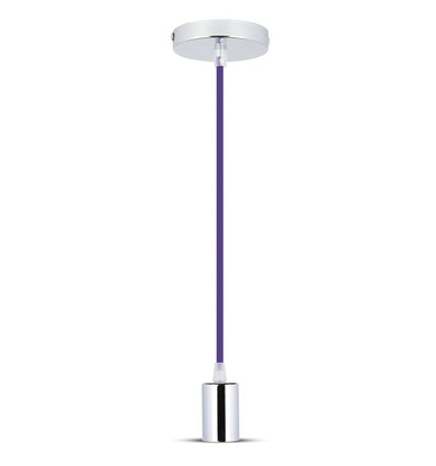 E27 Krommetal Kop Pendel Lampe - Lilla