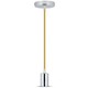 E27 Krom Metal Kop Pendel Lampe - Beige
