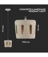 E27 Pendel - Beton+Lampskærm Ø200